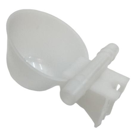 Поилка чашечная с креплением на сетку, диаметр 6,3 см, двойной штуцер