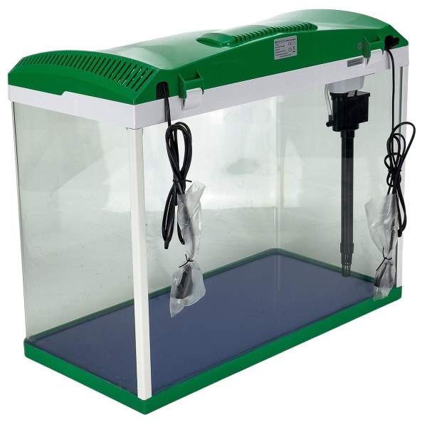 Аквариум Boyu EC-600 панорамный, 66 л, с фильтром и LED-лампой, зеленый