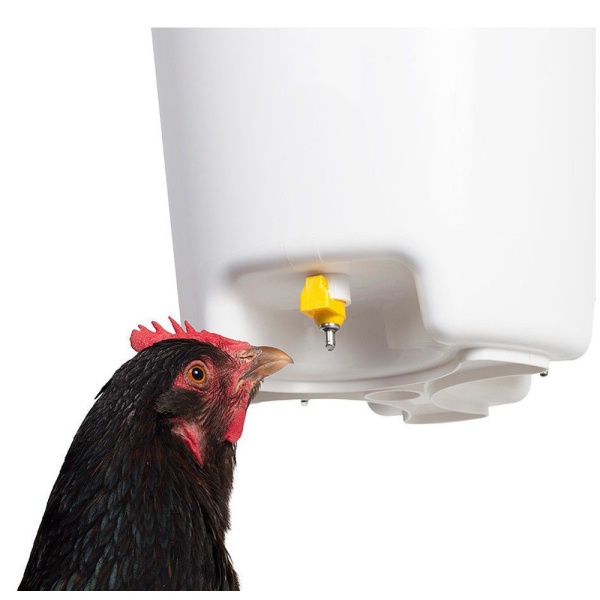 Поилка ведро подвесная 12 л с 3 ниппелями для кур