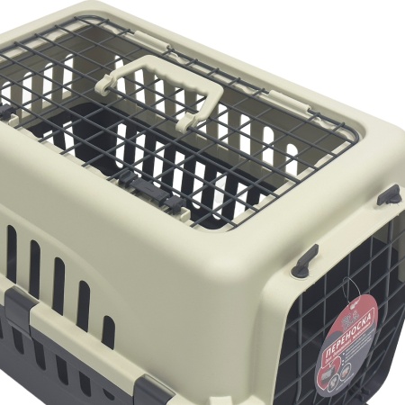 Переноска Safari Range 50х35х32 см для кошек и собак Pet Choice с металлической верхней решеткой, серый