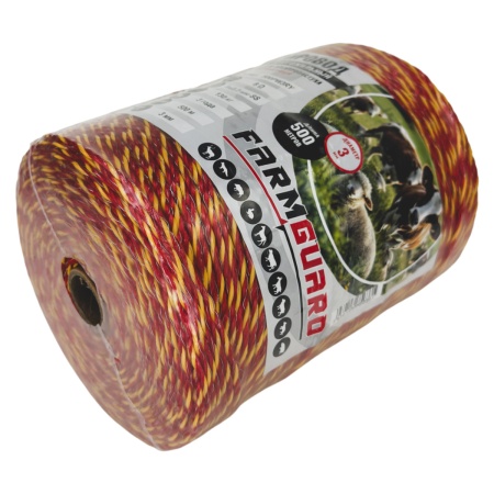 Провод для электропастуха FarmGuard красный с желтым 3 мм / 500 м / 3x0,2 мм