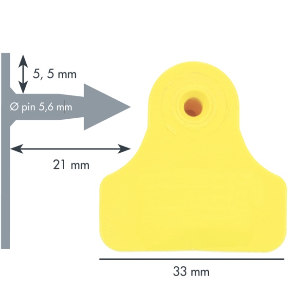 Бирка ушная Beltag Midi "папа" желтая 50 шт.