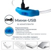 Ошейник светящийся светодиодный для собак с USB зарядкой 55 см, прозрачный с синим 