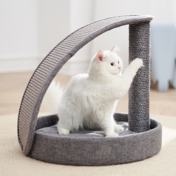 Когтеточка-лежак 40х40х43 см, серый