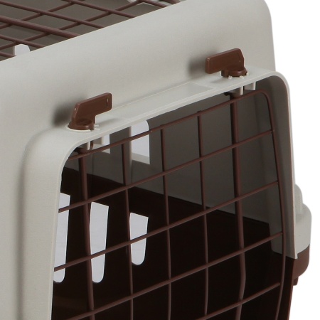 Переноска Safari Range 50х35х32 см для кошек и собак Pet Choice с металлической верхней решеткой, коричневый