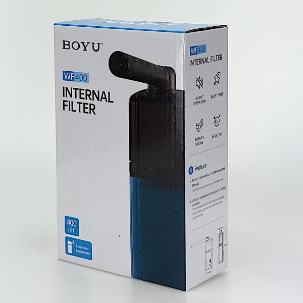 Фильтр внутренний Boyu WF400 для аквариума до 80 л многоступенчатый с аэрацией и регулятором 400 л/час