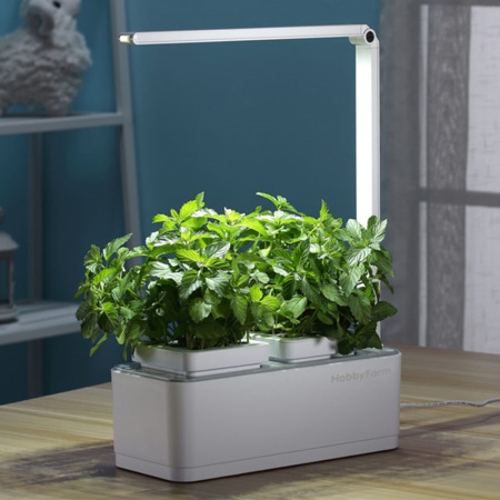 Гидропонная установка HobbyFarm Mini DQ1300, домашний умный смарт сад, с фитолампой