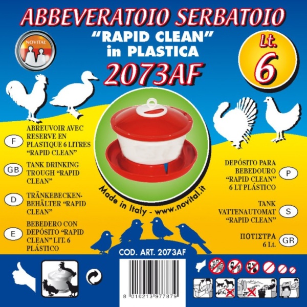 Поилка поплавковая RAPID CLEAN 6 л для кур