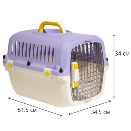 Переноска Transport 52x35x34 см для кошек и собак Pet Choice авиа стандарт, фиолетовая