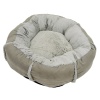 Лежак подушка Pet Choice для собак и кошек, круглый 66х66х15 см, меховой, серый