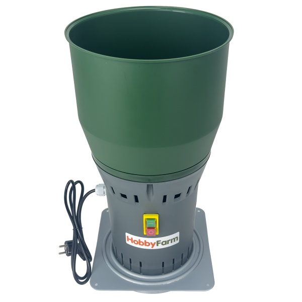 Зернодробилка HobbyFarm EM-25 COMPACT для измельчения зерна электрическая с функцией мельницы / в комплекте 2 сита