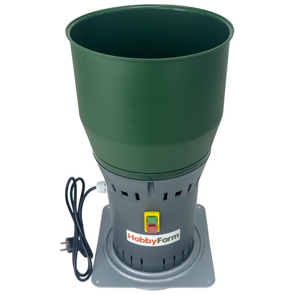 Зернодробилка HobbyFarm EM-25 COMPACT для измельчения зерна электрическая с функцией мельницы / в комплекте 2 сита
