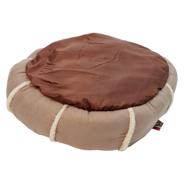 Лежак подушка Pet Choice для собак и кошек, круглый 66х66х15 см, меховой, бежевый