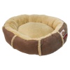 Лежак подушка Pet Choice для собак и кошек, круглый 66х66х15 см, меховой, бежевый