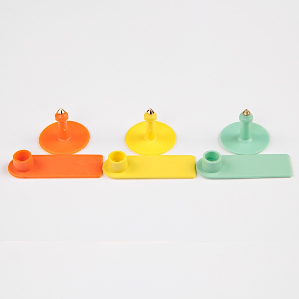 Бирка двойная 50х18 мм, зелёная, прямоугольная, 100 шт. для свиней, коз, овец, собак и других животных