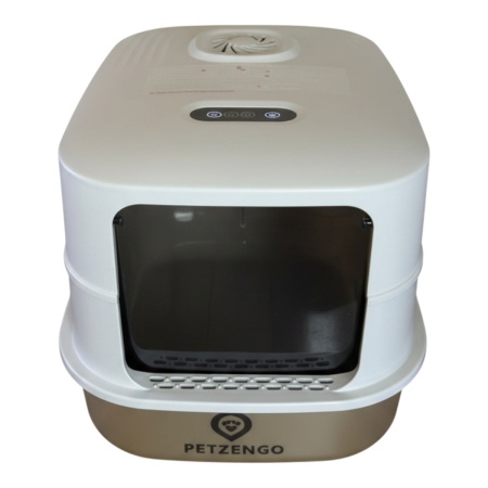 Туалет-домик умный для кошек Petzengo PL-1 60,5х40х39 см с дезодорацией, нержавеющая сталь