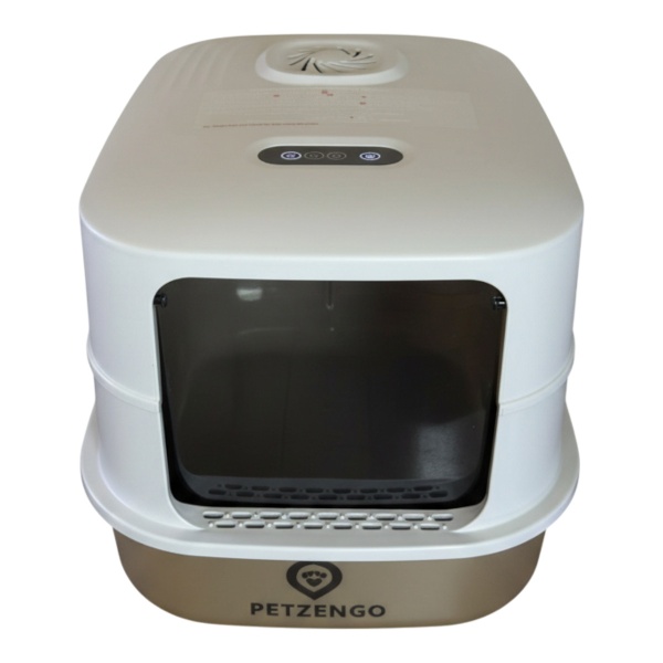 Туалет-домик для кошек Petzengo PL-1 60,5х40,5х42 см с дезодорацией, нержавеющая сталь