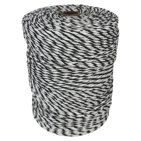 Провод для электропастуха FarmGuard белый с черным 3 мм / 500 м / 5x0,2 мм SS+1х0,2 мм CU