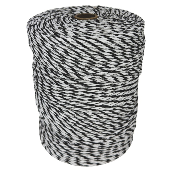 Провод для электропастуха FarmGuard белый с черным 3 мм / 500 м / 5x0,2 мм SS+1х0,2 мм CU