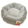 Лежак подушка Pet Choice для собак и кошек, круглый 66х66х15 см, меховой, серый