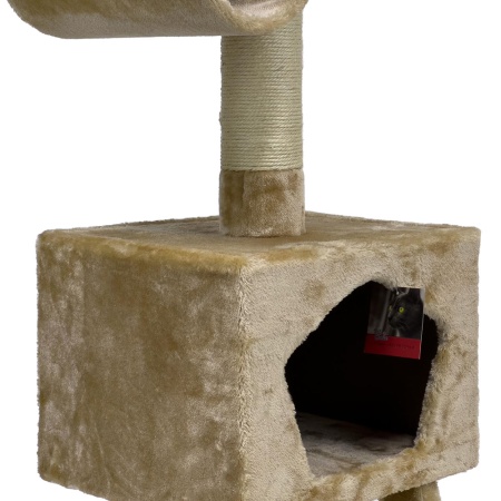 Когтеточка-комплекс с домиком 40х35х109 см, бежевый