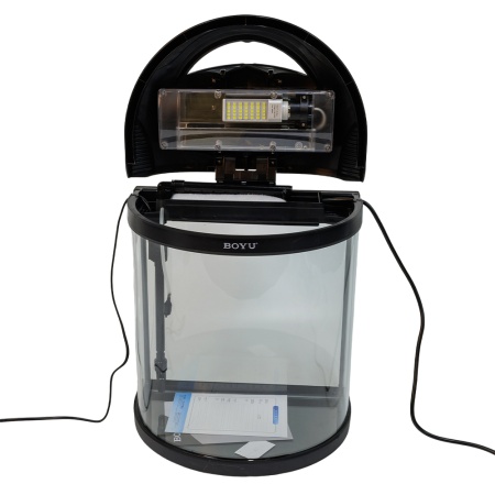 Аквариум с тумбой Boyu BYG-26 полукруглый 26 л, с фильтром и освещением, черный 