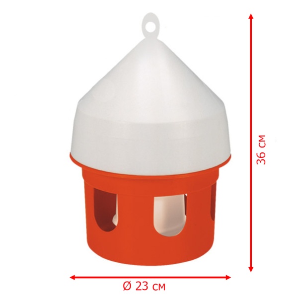 Поилка вакуумная COLOMBI 5 л с окошками для голубей