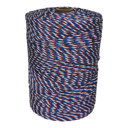 Провод для электропастуха FarmGuard белый с красным и синим 2,5 мм / 500 м / 3х0,3 мм