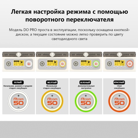 Инкубатор Rcom 50 DO PRO с овоскопом автоматический для яиц