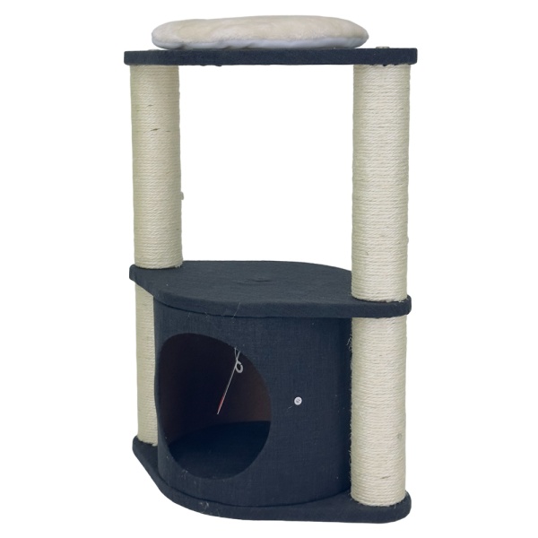 Когтеточка-комплекс с домиком 46х30х60 см, черный