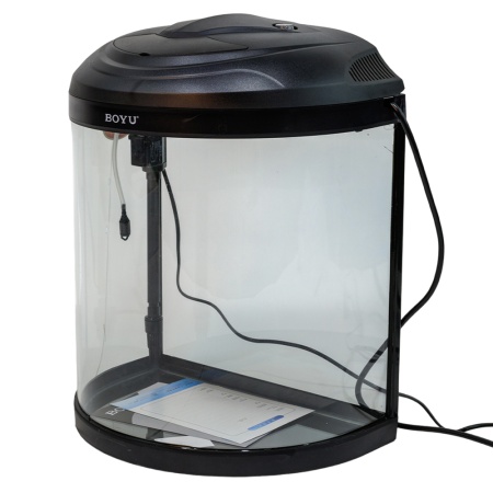 Аквариум с тумбой Boyu BYG-26 полукруглый 26 л, с фильтром и освещением, черный 