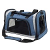 Сумка переноска складная для собак и кошек 46х28х29 см, синий/серый