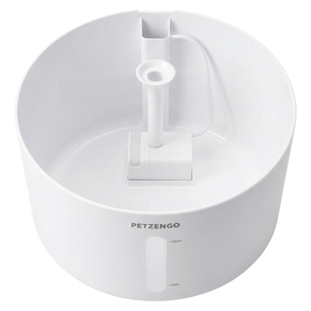 Автопоилка фонтан Petzengo PW9-L 2.5 л, с подсветкой, для кошек и собак, белая