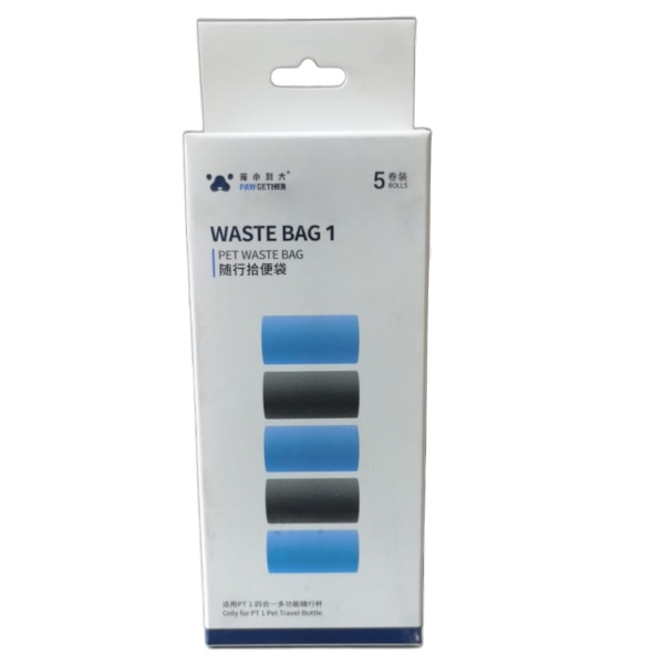 Пакеты гигиенические Pawgether для выгула собак для дорожной поилки PT1, 5 рулонов