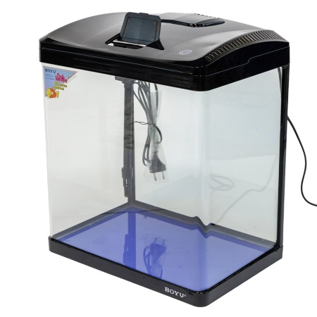 Аквариум Boyu EC-400 панорамный, 33 л, с фильтром и LED-лампой, черный