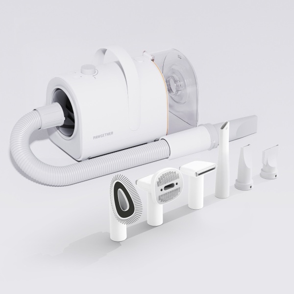 Набор для груминга собак и кошек: пылесос, фен и насадки Pawgether GP1 3-в-1