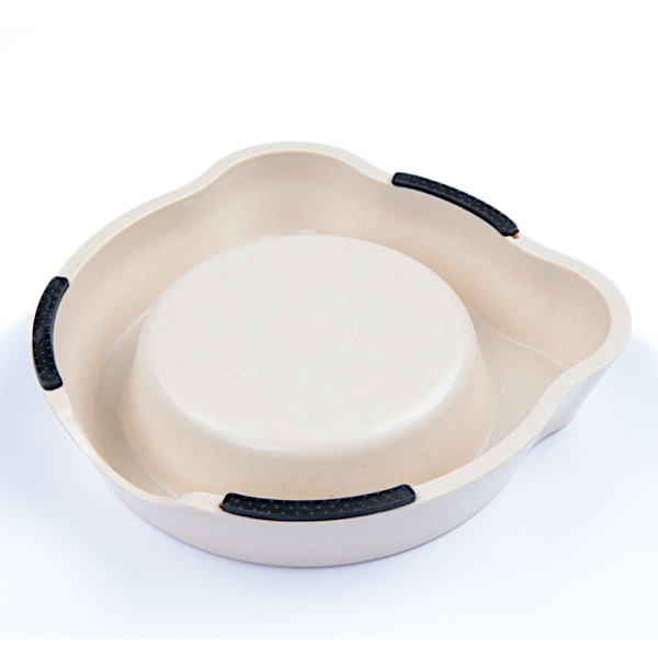 Миска для собак и кошек бамбуковая, 14.5x14.5x3.5 см, 260 мл, красный