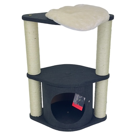 Когтеточка-комплекс с домиком 46х30х60 см, черный