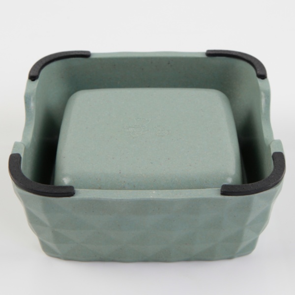 Миска бамбуковая для кошек и собак, 15x15x5.5 см, 430 мл, зеленый