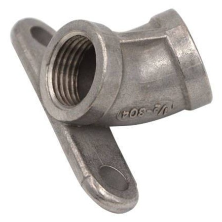 Крепление для ниппельной поилки 45 градусов, нержавеющая сталь, 1/2, 10 шт.