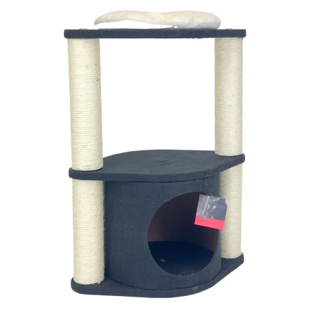 Когтеточка-комплекс с домиком 46х30х60 см, черный