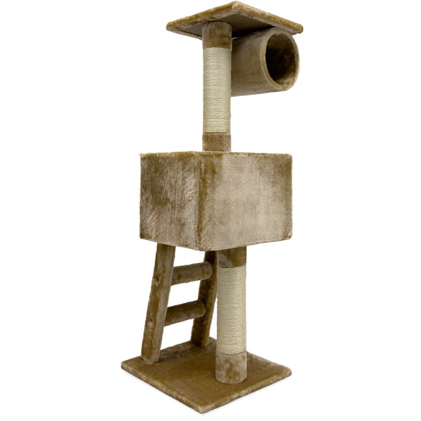 Когтеточка-комплекс с домиком 40х35х109 см, бежевый