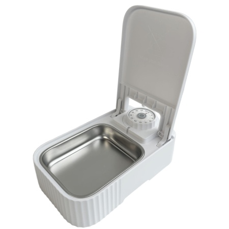 Автокормушка Petzengo PF22-S Solo 1 секция 350 мл с миской из нержавеющей стали с охлаждением, для влажного и сухого корма, белая