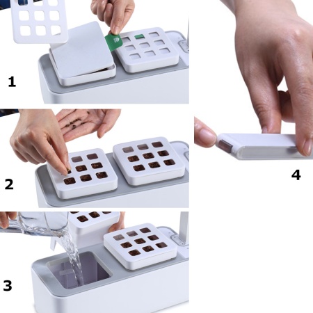 Гидропонная установка HobbyFarm Mini DQ1300, домашний умный смарт сад, с фитолампой