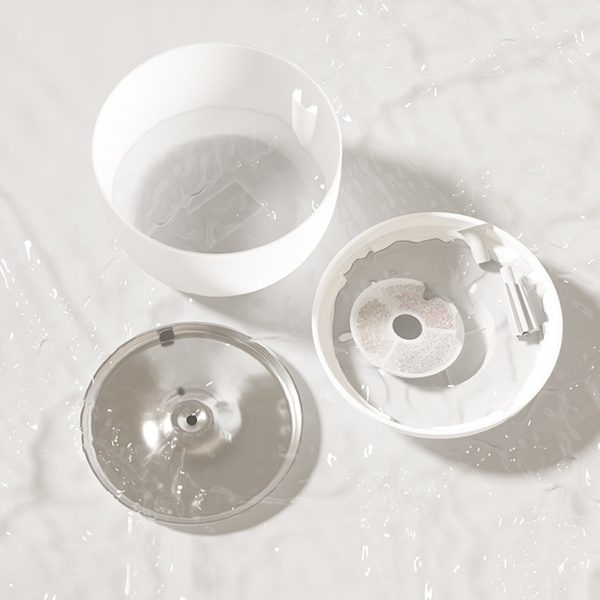 Автопоилка фонтан Petwant W8, 3 л, нержавеющая сталь, для кошек и собак, белая