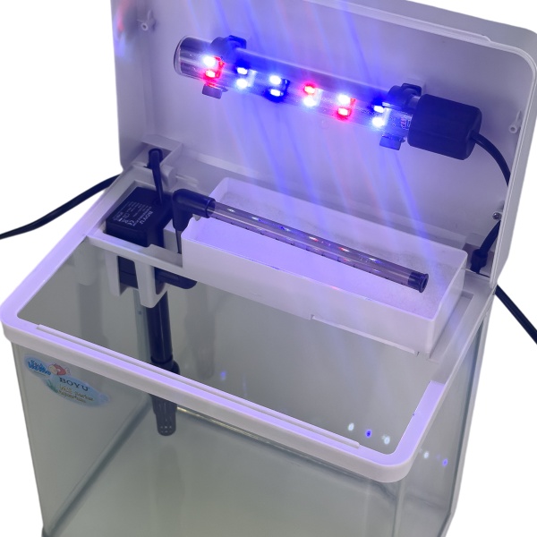 Аквариум Boyu MS-220 7,5 л с LED светильником и фильтром, белый