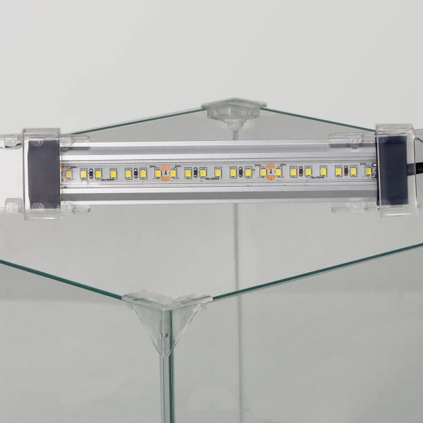 Аквариум Newa Ego LID, EL 30W, 28 л панорамный, LED освещение, белая стеклянная крышка