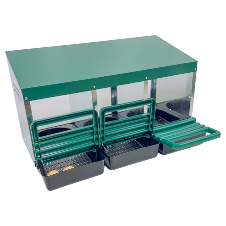 Гнездо для кур несушек HobbyFarm 3 секции с яйцесборником