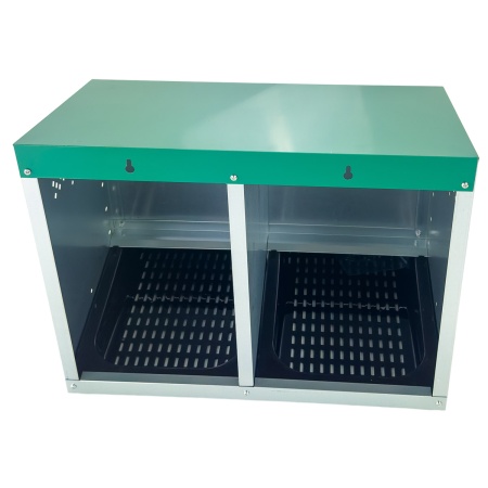 Гнездо для кур несушек HobbyFarm 2 секции наружное крепление с яйцесборником