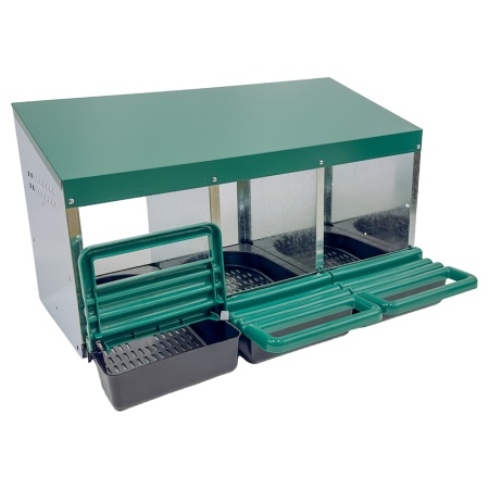 Гнездо для кур несушек HobbyFarm 3 секции с яйцесборником